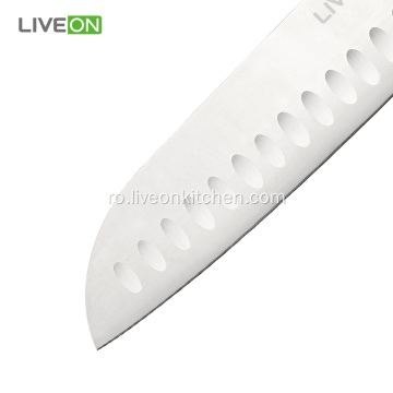 5Cr15MoV Oțel Pakka de lemn din lemn Santoku